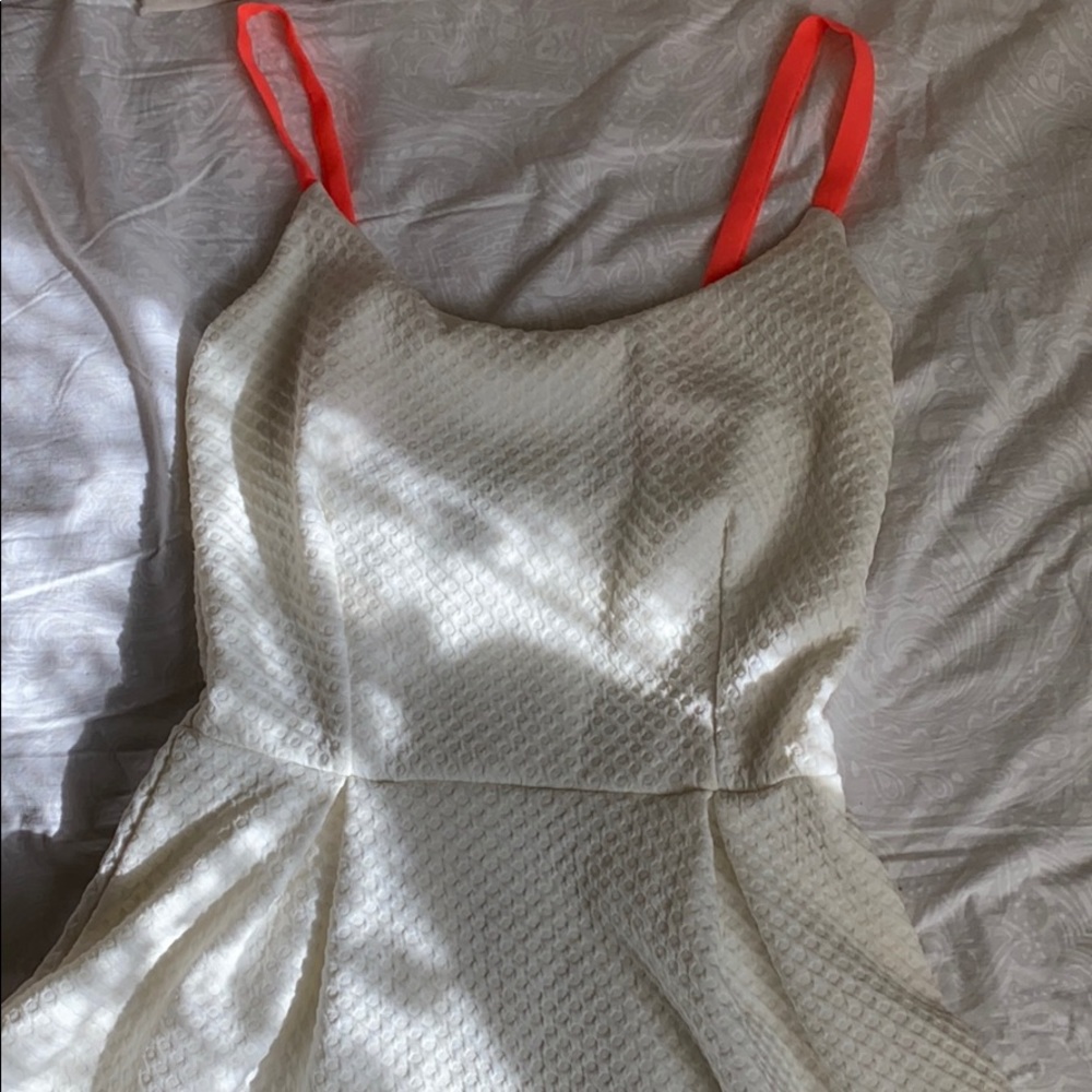 White Waffle Pattern Dress